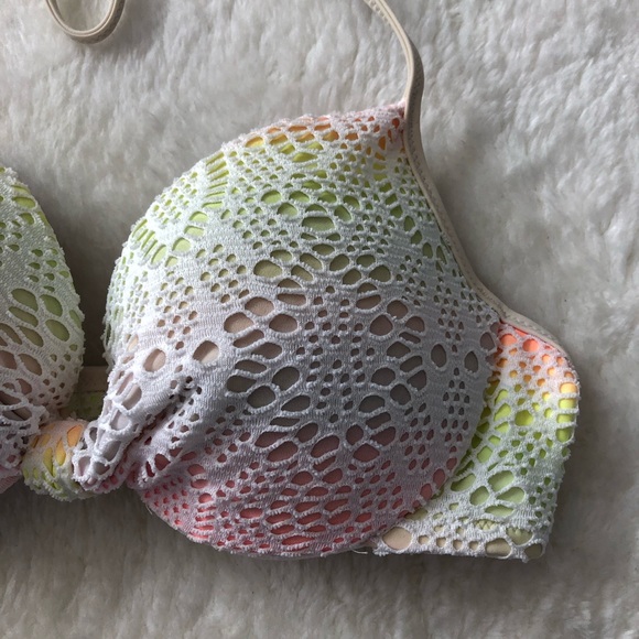 Victoria’s Secret PINK | Halter Push-up Rainbow Bikini Top - Picture 5 of 10